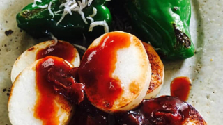 焼き長芋と焼きピーマン