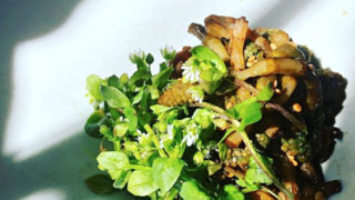 土筆の金平とウシハコベの和え物