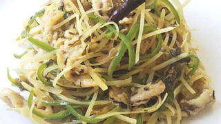 シャキシャキじゃがいもの高菜炒め