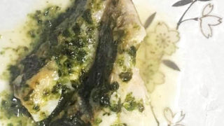 白身魚のロースト 生海苔のバターソース
