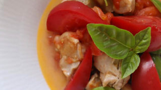 鶏肉の蒸し焼きカプリ風