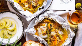 チキンと野菜のオレンジマスタードホイル焼き