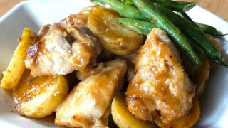 鶏肉とじゃがいもの味噌漬け焼き