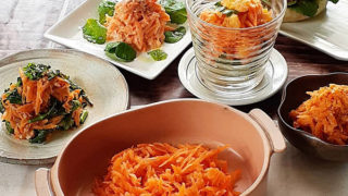 千切り人参の蒸し煮