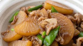 大根と豚肉の甘辛炒め煮