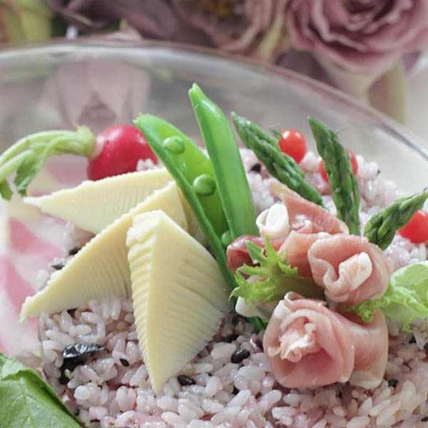 雑穀米でピンクの筍ご飯 料理リレー レシピ集