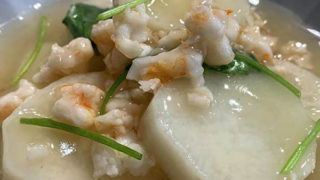 えびと長芋のあんかけ