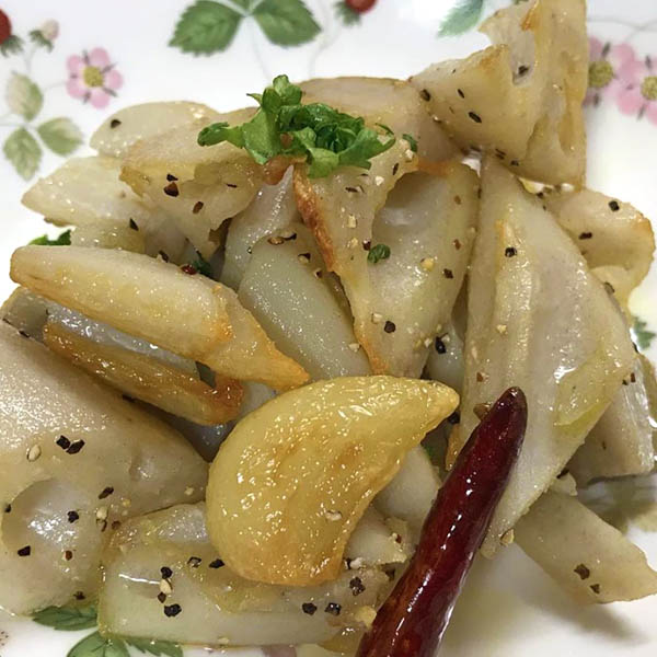 れんこんのペペロンチーノ